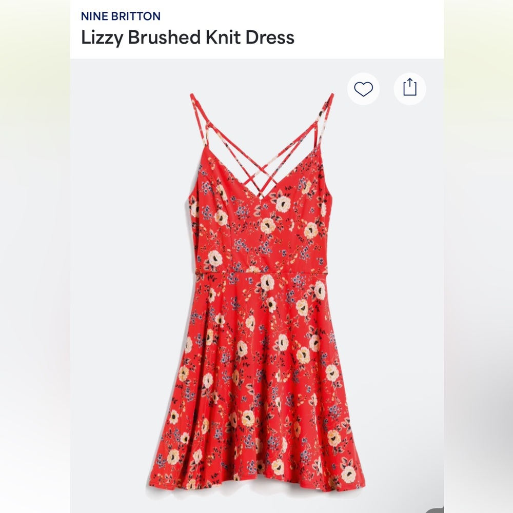Stitch Fix Nine Britton Red Floral Strappy Dress